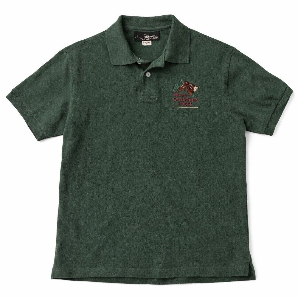 Vintage Disney Wilderness Lodge Embroidered Polo Shirt USA Made Large